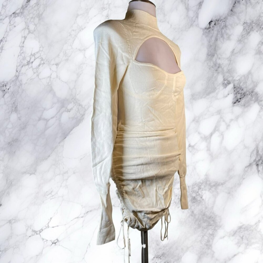 NBD Tanner Ruched Mini Dress Ivory - Picture 8 of 12